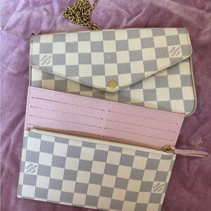 Checkered White and Pink Women's Bag